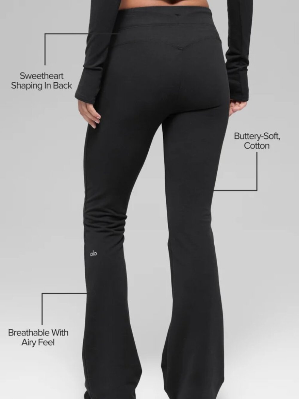 ALO Yoga NWT Sway Bootcut Sweatpant Black Elongating Lounge Pants🖤 - Picture 14 of 16